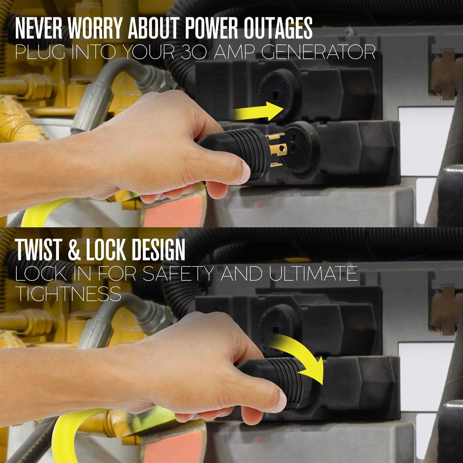 Houseables Generator Cord 30 Amp 4 Prong - Cheap Fitting