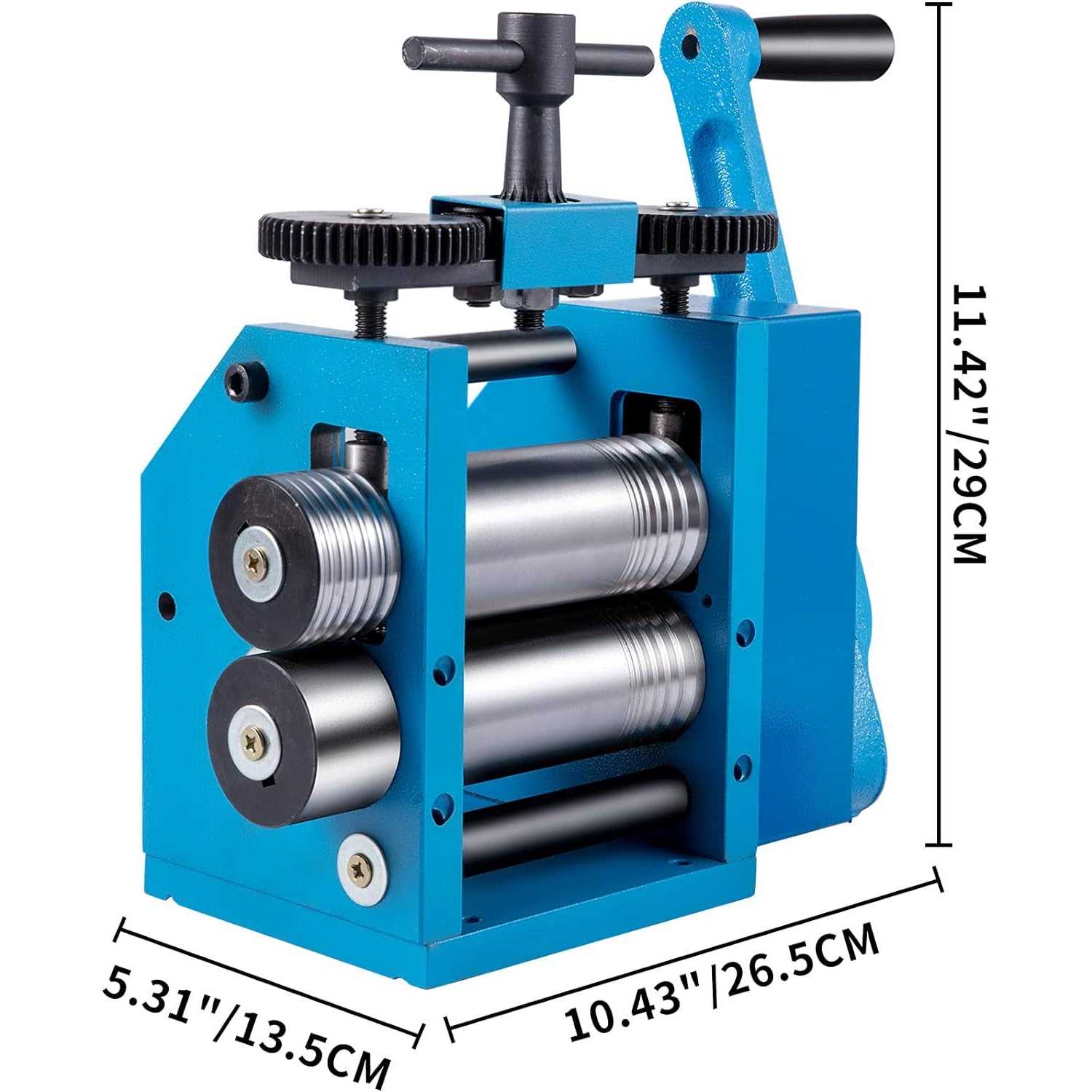 VEVOR Rolling Mills 3/76mm Jewelry Rolling Mill Machine Gear Ratio 1:2.5 Wire Roller Mill 0.1-7mm Press Thickness Manual Combination Rolling Mill - Cheap Fitting