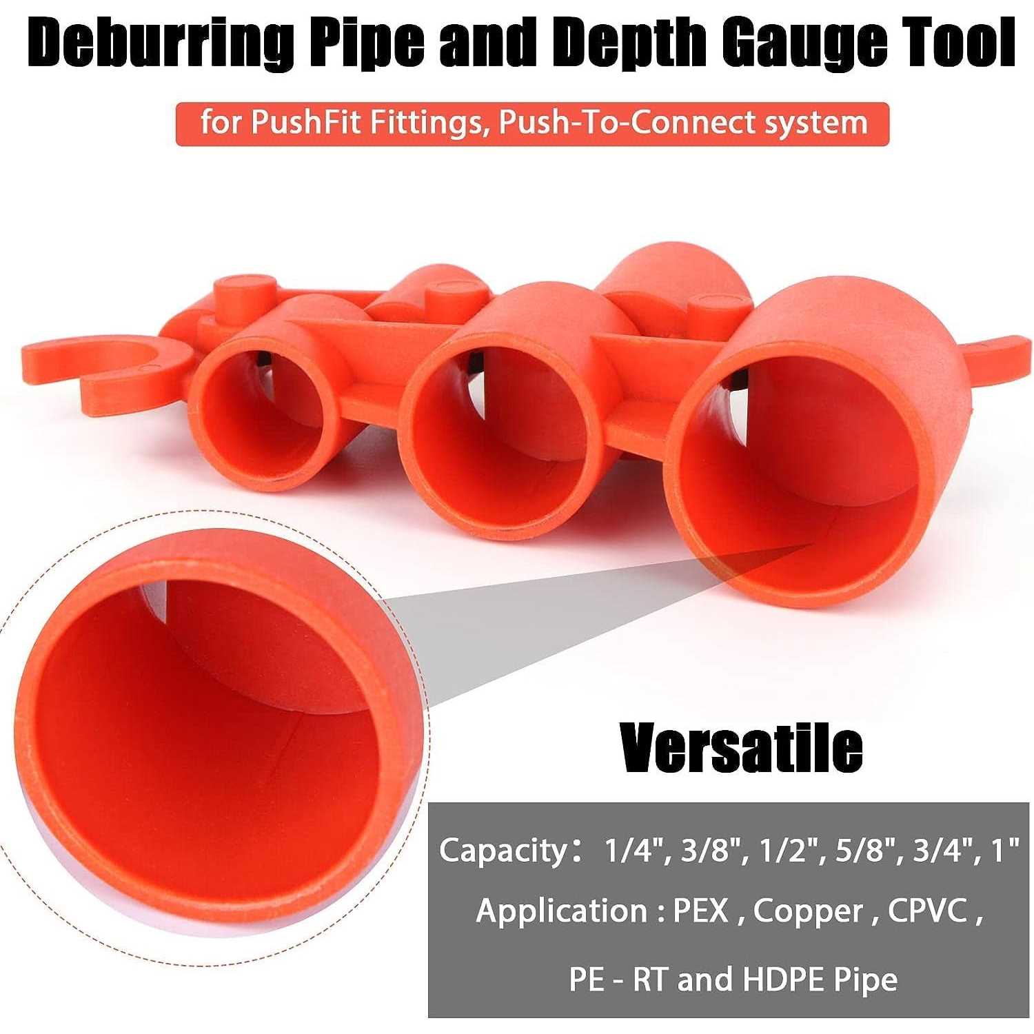 MOJIEZUO Disconnect Tongs Tool with Depth Gauge and Pipe Deburring Tool Combination Set for Push to Connect Fittings Removal Tool Disconnect Clamp Plumbing - Cheap Fitting