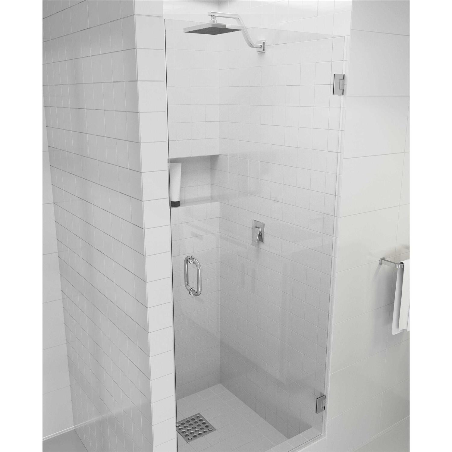 Glass Warehouse 78 in. H Pivot/Hinged Frameless Shower Door in Matte Black GW-DO - Cheap Fitting