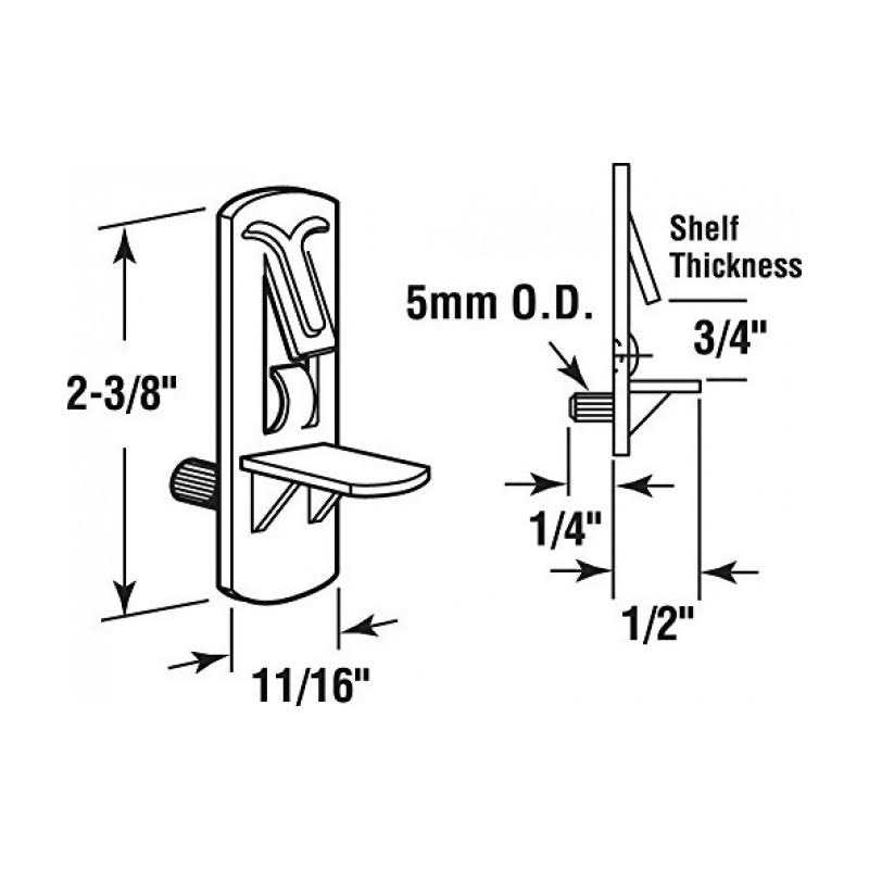 Prime-Line Self-Locking Shelf Support Pegs U 11301 - Cheap Fitting