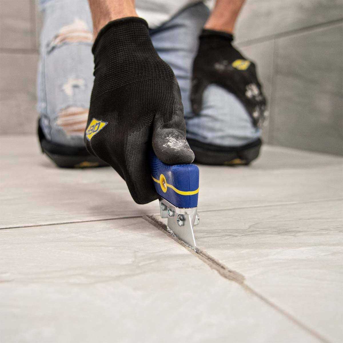 QEP Professional Handheld Grout Saw with Blade Storage and 2 Blades for Cleaning, Stripping and Removing Grout 10093 - Cheap Fitting