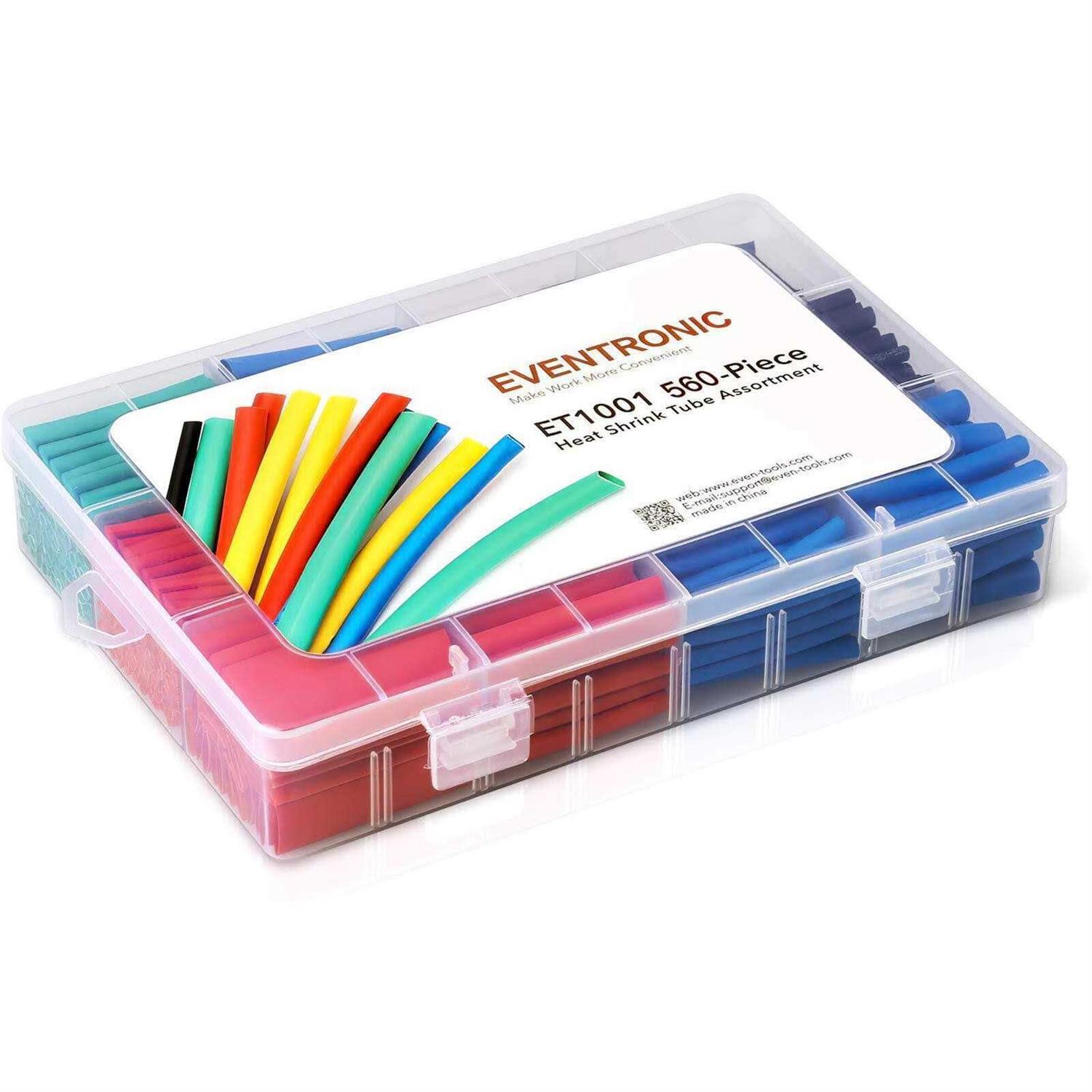 560pcs Heat Shrink Tubing 2:1 Eventronic Electrical Wire Cable Wrap Assortment Electric Insulation Heat Shrink Tube Kit with Box - Cheap Fitting