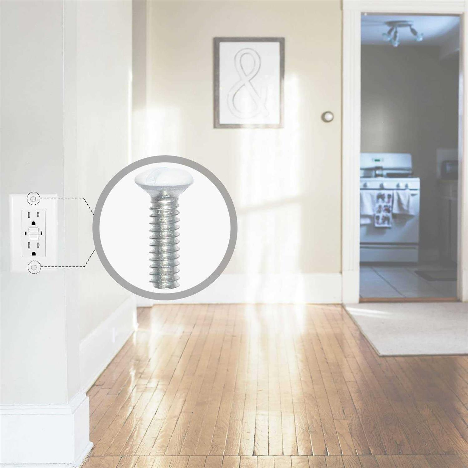 Wall Plate Screws 100 pcs White Outlet Screws 3/8 Long 6-32 Thread Light Electrical Cover Panel Switch Plate Screws - Cheap Fitting