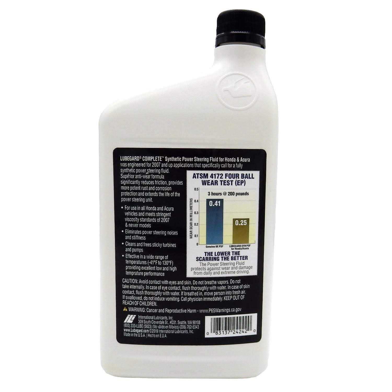 Lubegard 24242 Complete Synthetic Honda Power Steering Fluid - Cheap Fitting