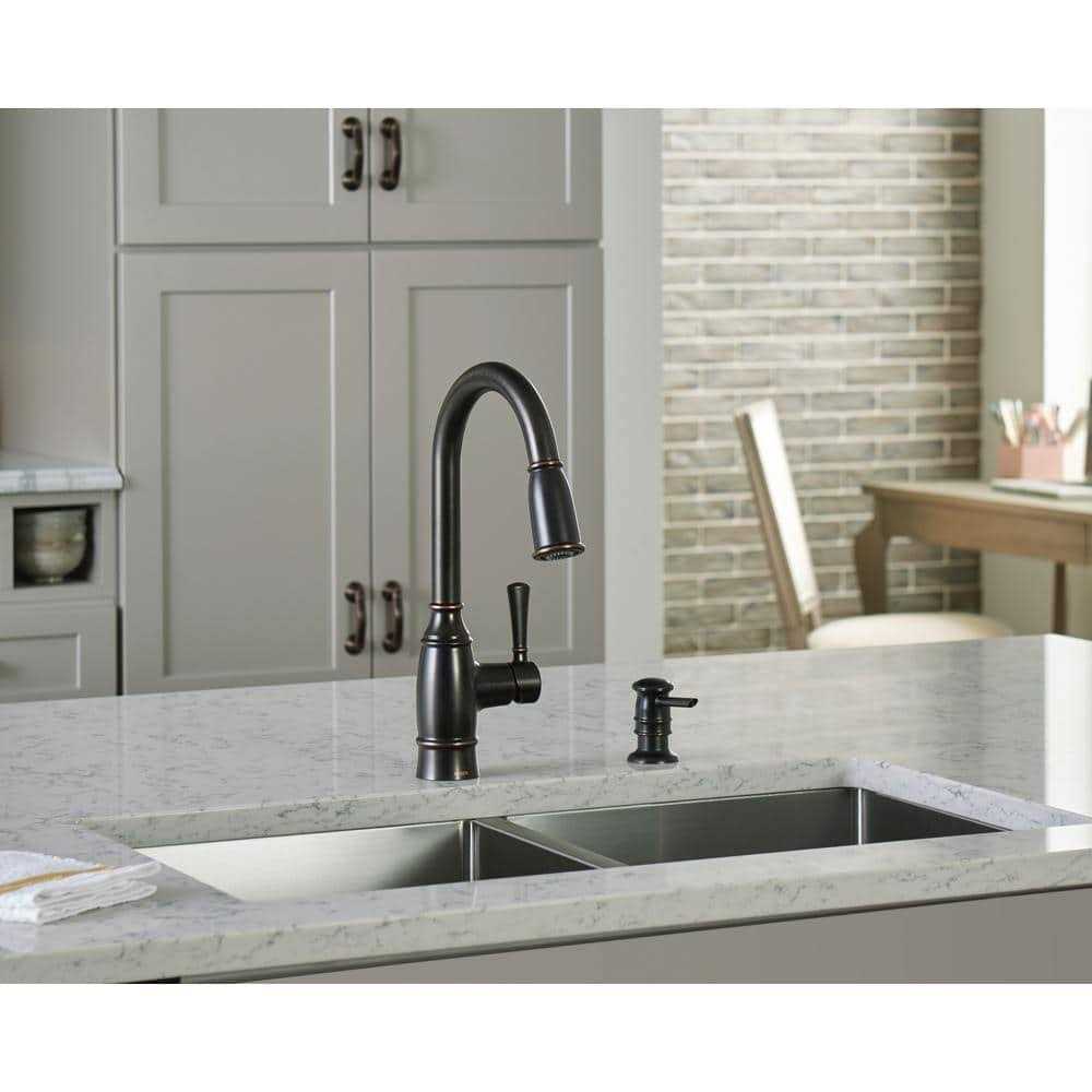 Moen Noell Single-Handle Pull-Down Sprayer Kitchen Faucet Mediterranean Bronze 87791BRB - Cheap Fitting