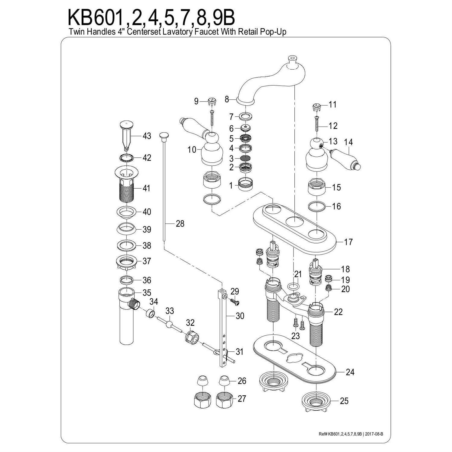 Kingston Brass KB602B 4 in. Centerset Bathroom Faucet - Cheap Fitting