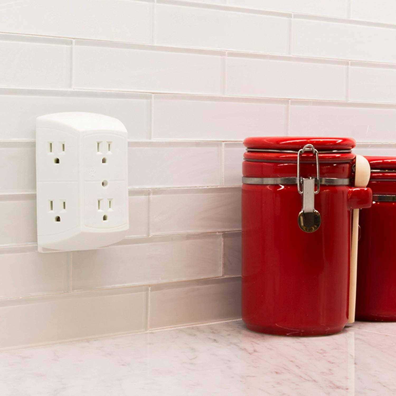 GE 6-Outlet Grounded Outlet Tap with Adapter Spaced Outlets - Cheap Fitting