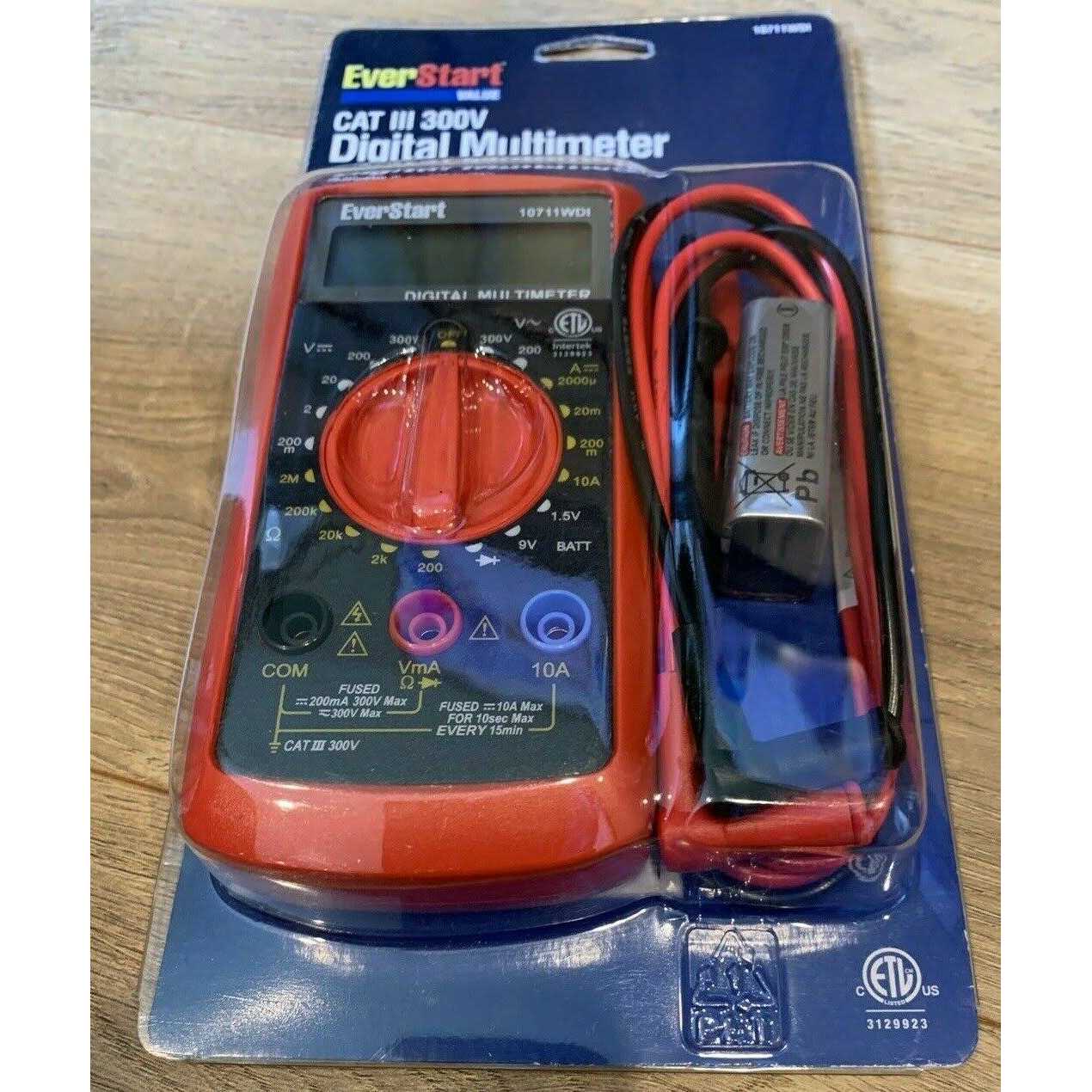 Everstart Automotive 300 Volt Digital LCD Multimeter 10711WDI - Cheap Fitting