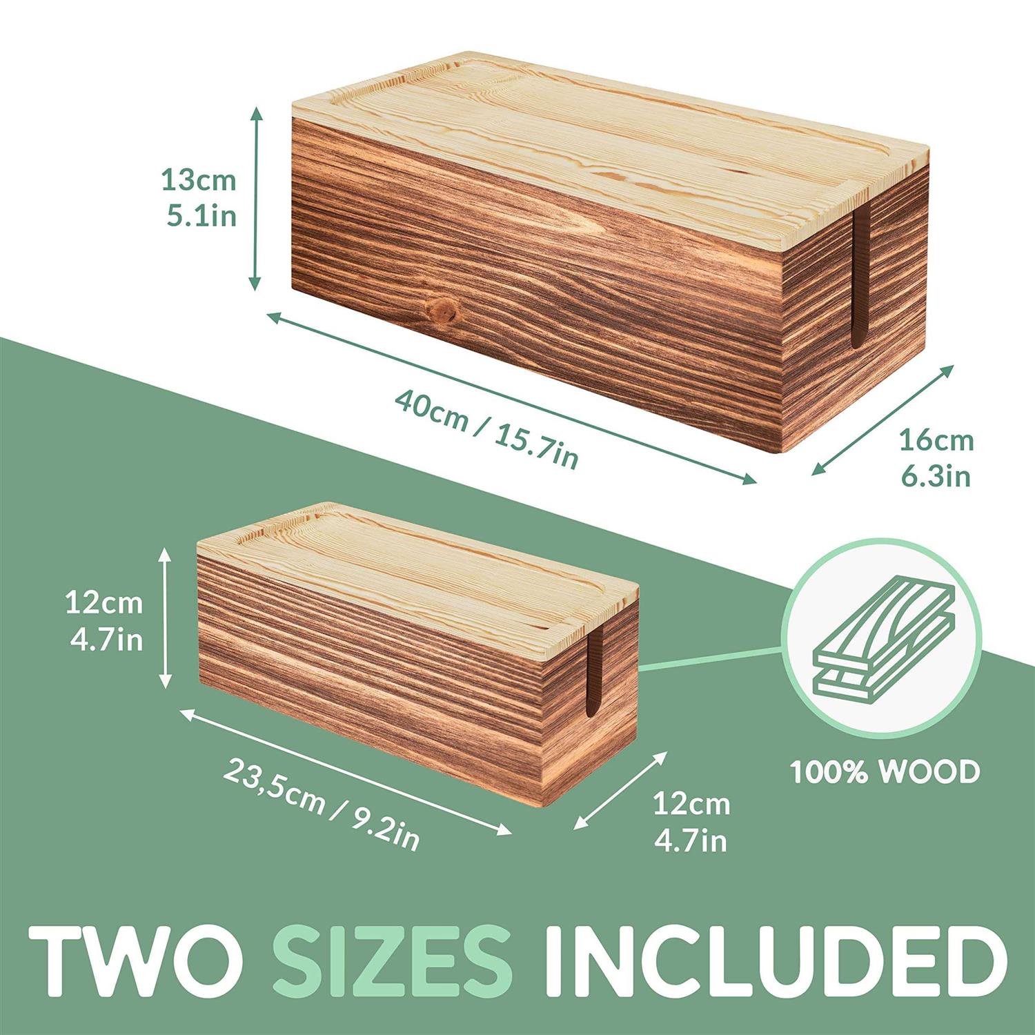 Nature Supplies Large & Medium Cord Organizer Box Set to Hide Wires & Power - Cheap Fitting