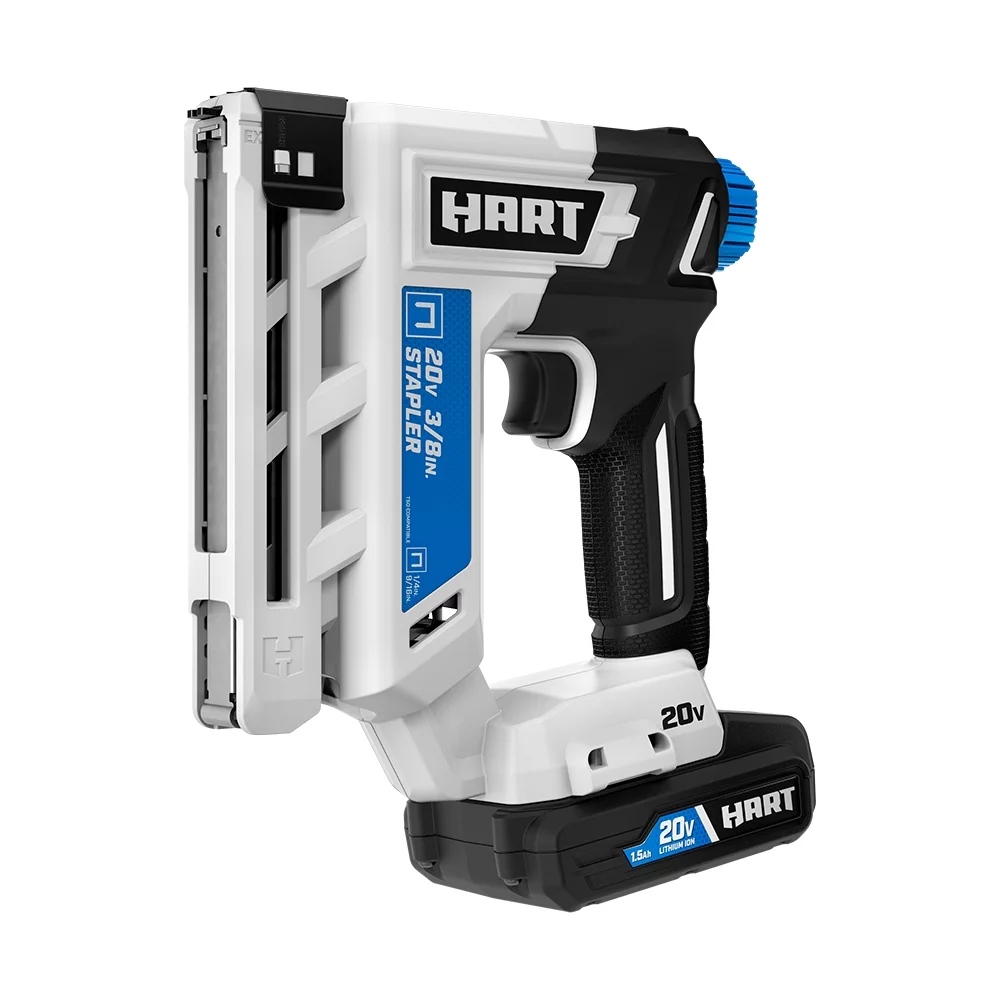 HART 20-Volt 3/8 Inch Crown Staple Gun Kit (1) 20-Volt 1.5Ah Lithium-Ion Battery - Cheap Fitting