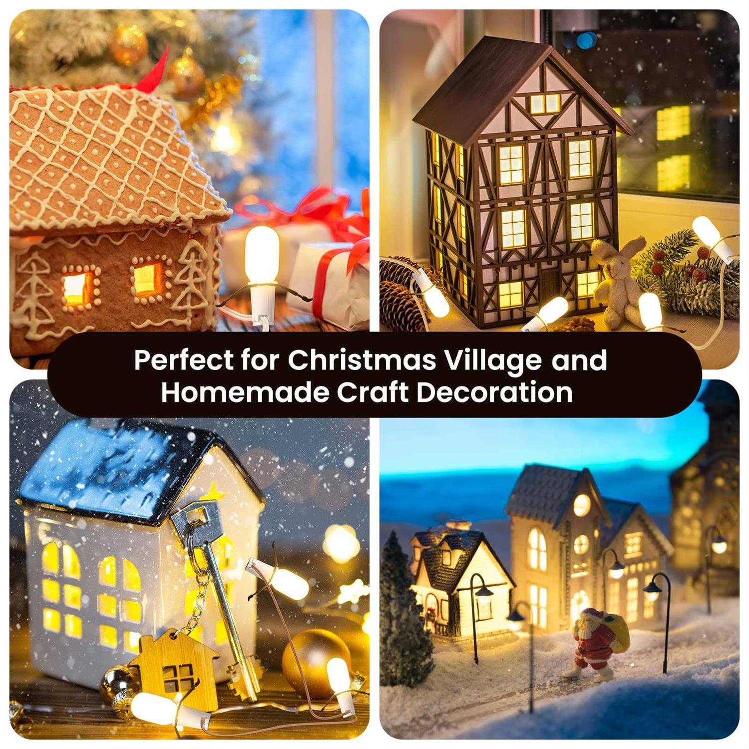 Rumsheme Remote Control Lighting System, 11.4Ft Accessory Cord with 6LED C7 Warm White Bulbs Built-in 4Lighting Modes and Timer - Cheap Fitting