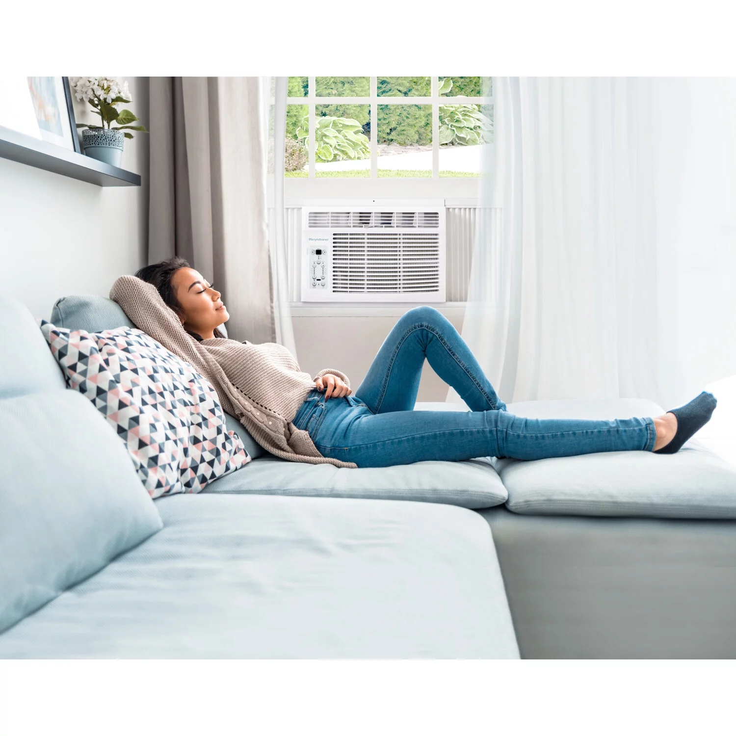 Keystone 5,000 BTU 150 Sq. Ft. Window Air Conditioner with Remote, White, KSTAW05BE - Cheap Fitting