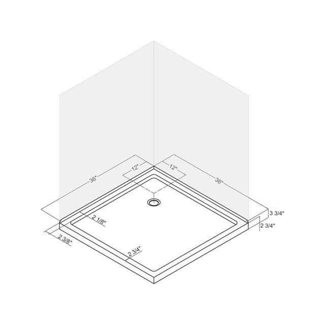 DreamLine DLT-1036360 SlimLine 36 in. x 36 in. Double Threshold Shower Base - Cheap Fitting