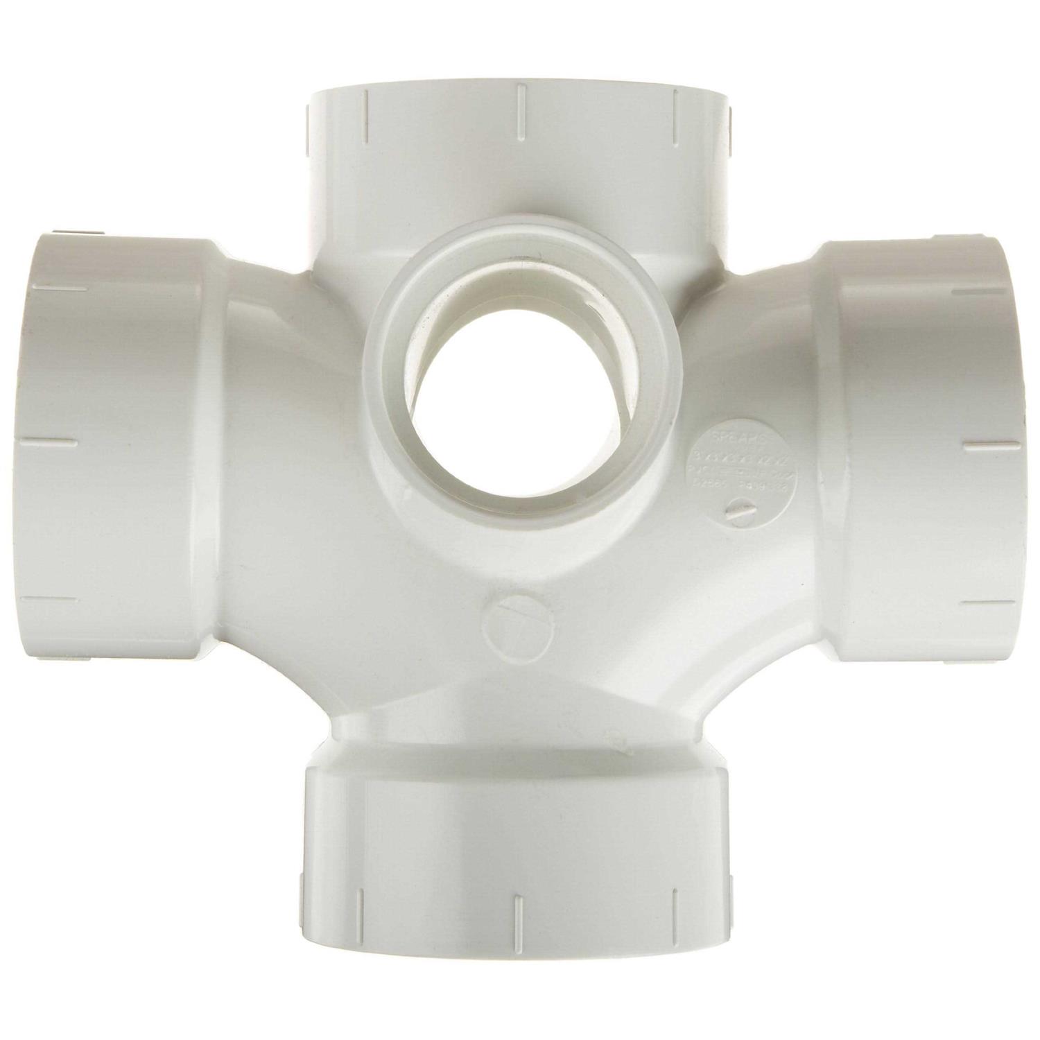 Spears P439-338 3 PVC DWV Double Sanitary Tee w/ 2 R & L Side Inlets - Cheap Fitting