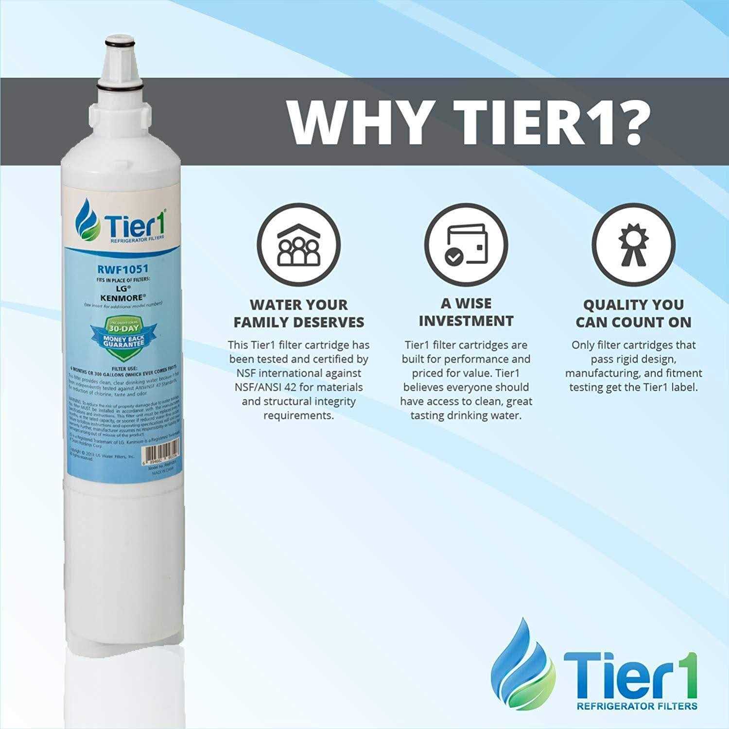 Tier1 5231JA2006A Refrigerator Water Filter Replacement for LG LT600P - Cheap Fitting