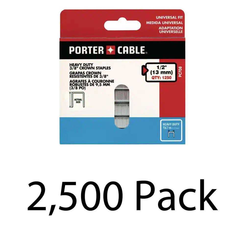 Porter-Cable 3/8 in. x 1/2 in. Glue Collated Crown Staple 2 Boxes - Cheap Fitting