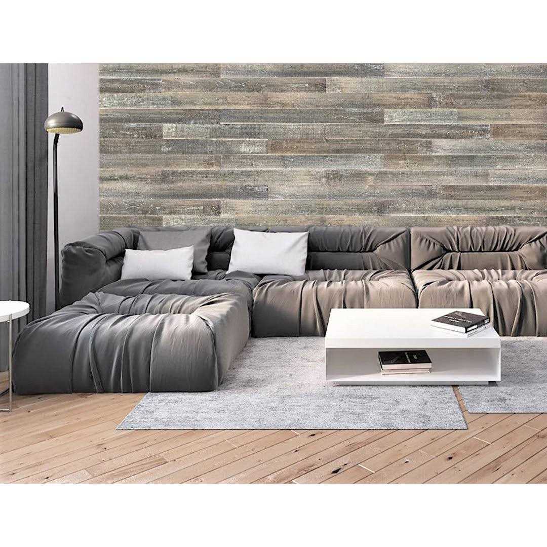 Easy Planking Thermo-treated 1/4 in. x 5 in. x 4 ft. Brown Barn Wood Wall Planks S-105 - Cheap Fitting