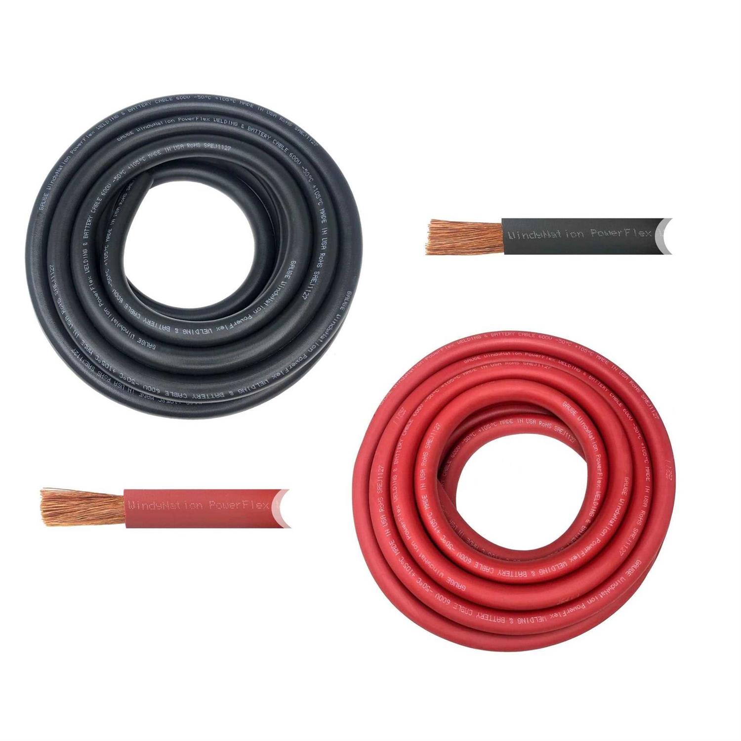 WindyNation Black Red Welding Cable - Cheap Fitting