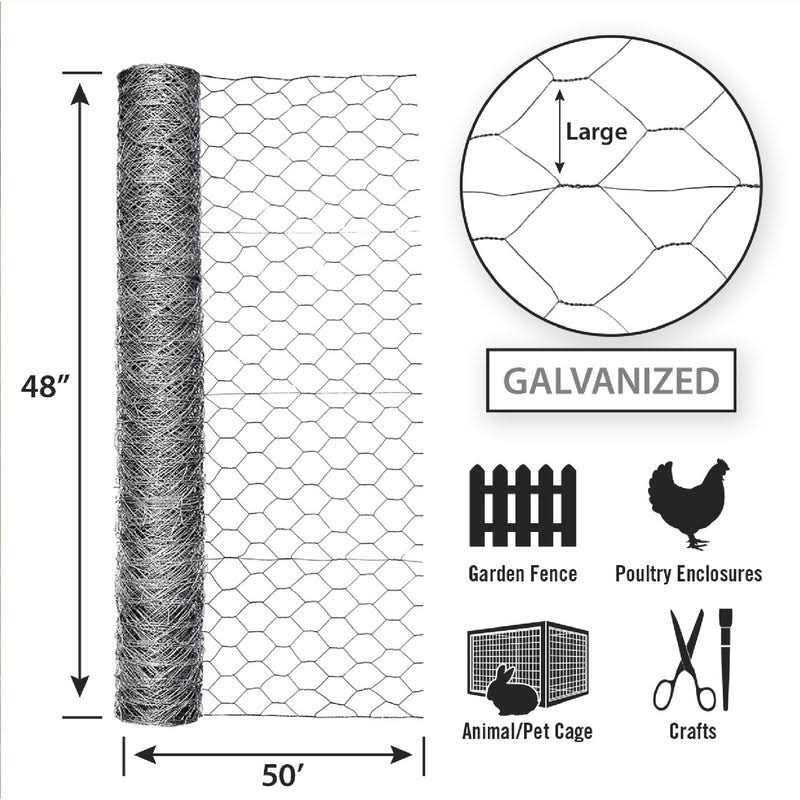 Garden Zone Poultry Netting 48X50 - Cheap Fitting