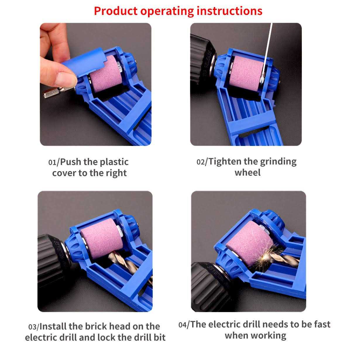 zhongjuekj Drill Bit Sharpener Portable Diamond Drill Bit Sharpening Tool for Grinding Iron Drills Width Range 2-12.5mm - Cheap Fitting