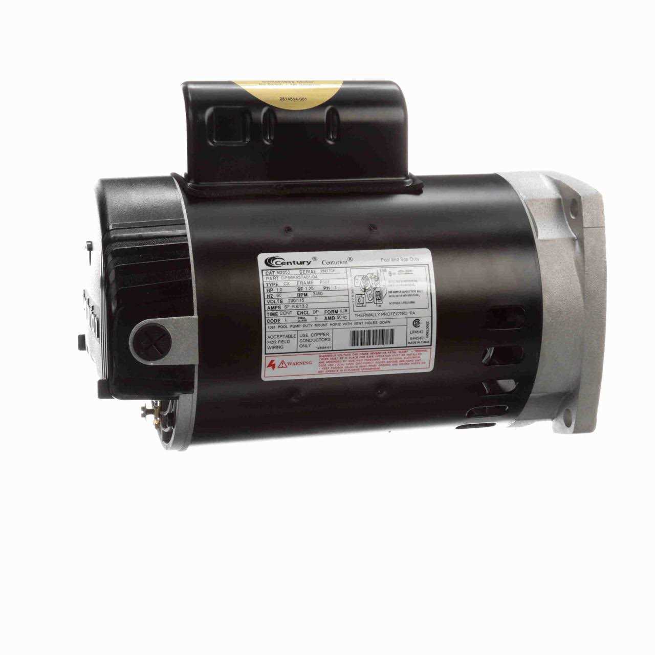 Century Pool Motor 1 HP Up Rated Square Flange B2853 - Cheap Fitting