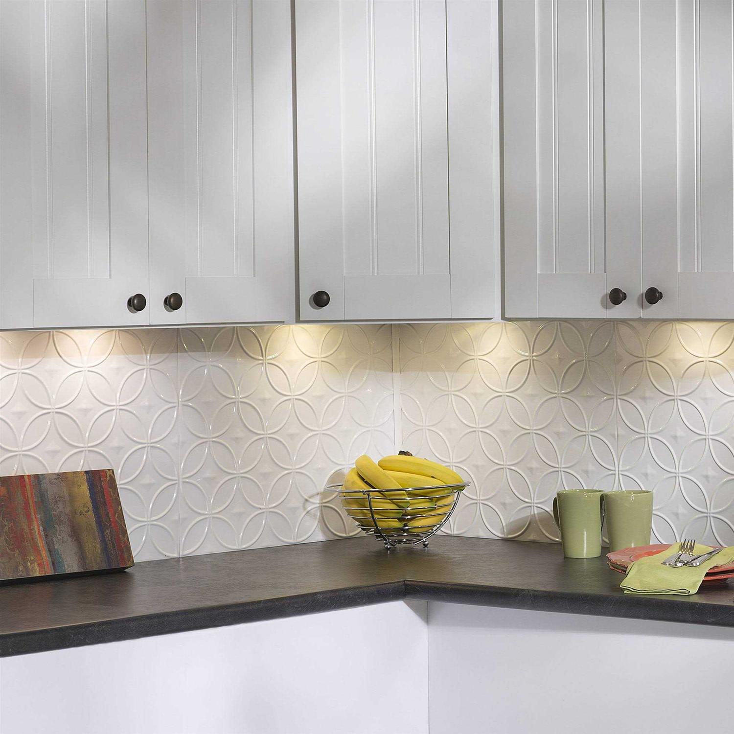 Fasade 18in x 24in Rings Backsplash Panel - Cheap Fitting