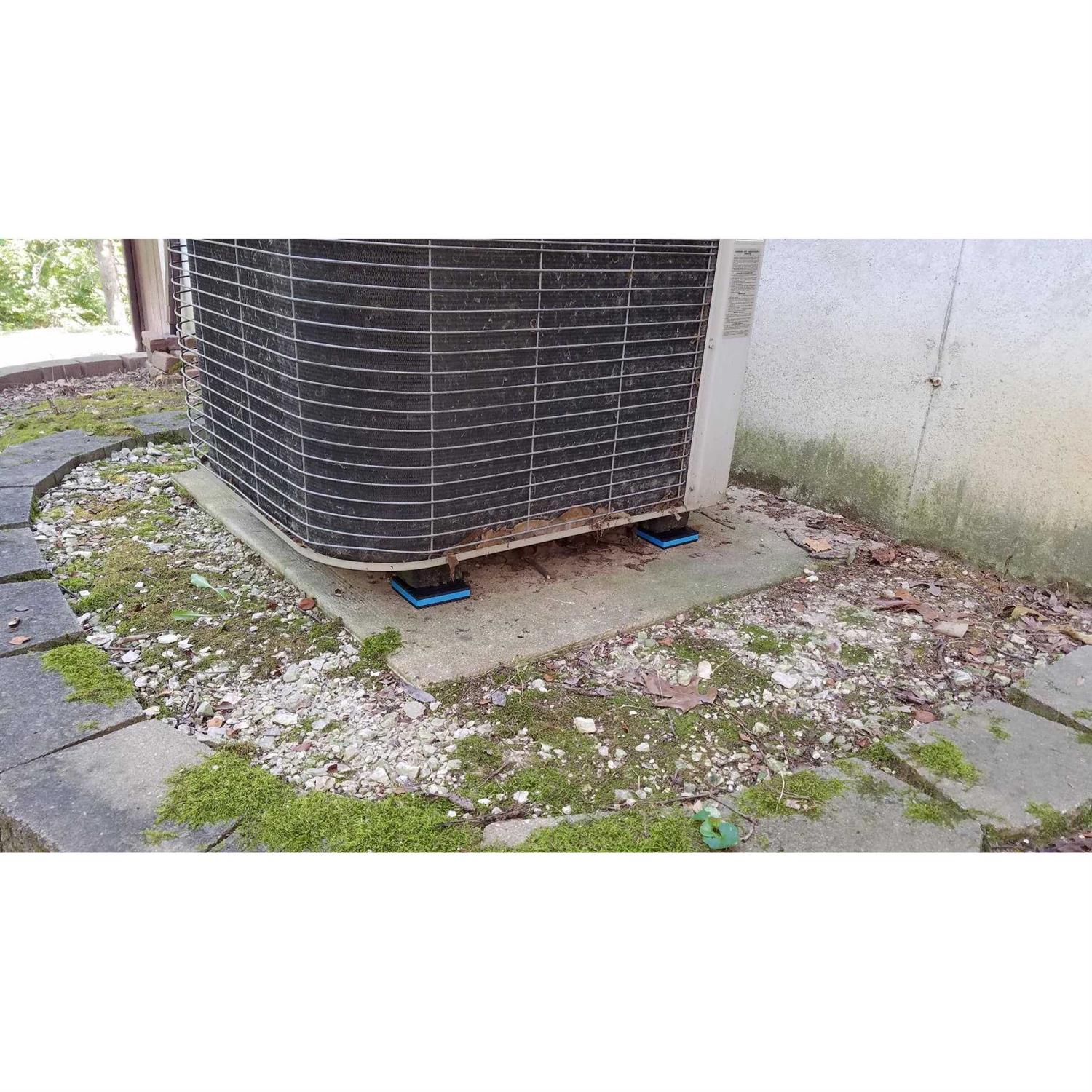 VIBRATION PAD HEAVY DUTY ANTI VIBRATION ISOLATION PADS 4 X 4 X 7/8 RIBBED RUBBER WITH BLUE COMPOSITE FOAM CENTER - Cheap Fitting