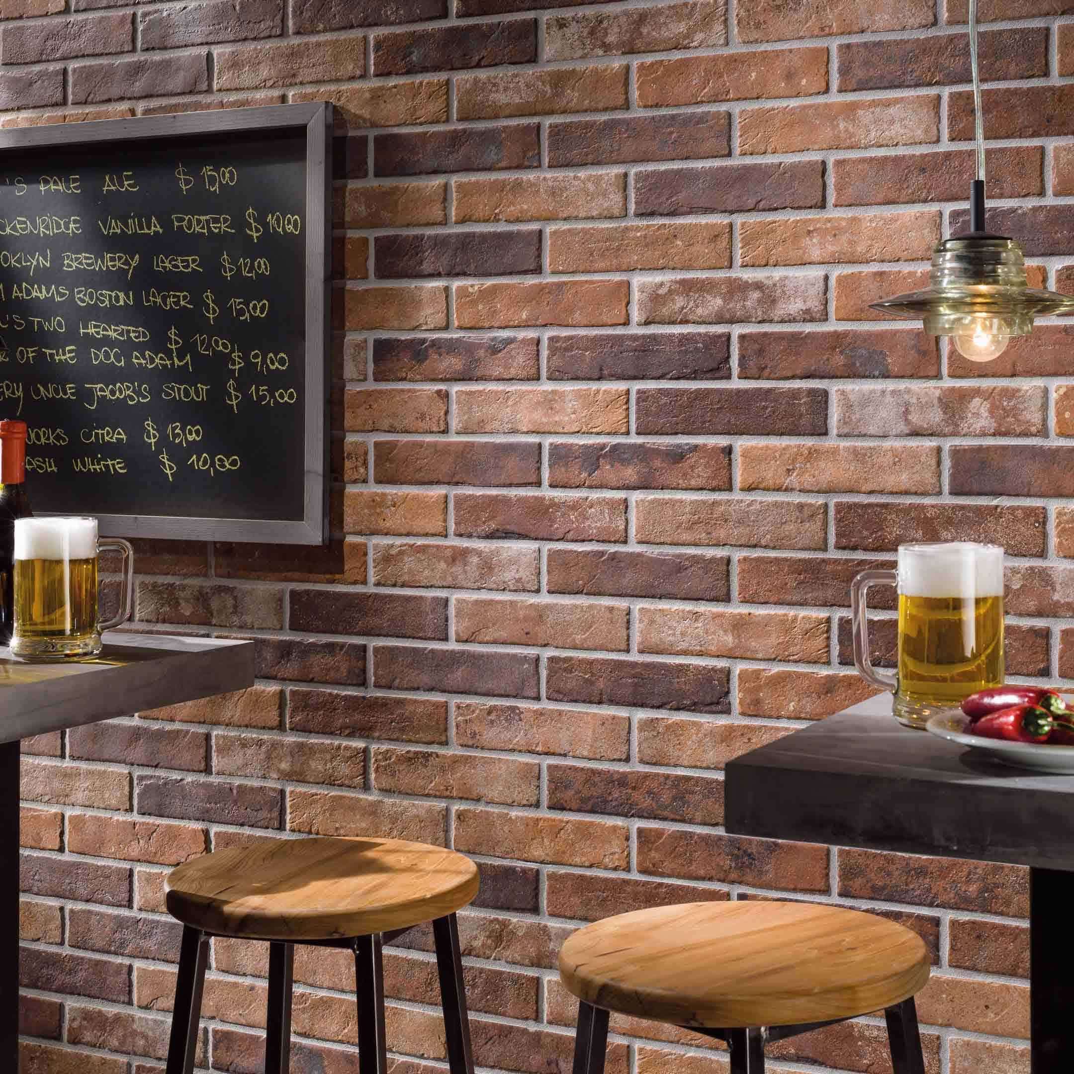 Encore Surfaces Tribeca 2 x 10 Porcelain Brick Look Wall & Floor Tile - Cheap Fitting