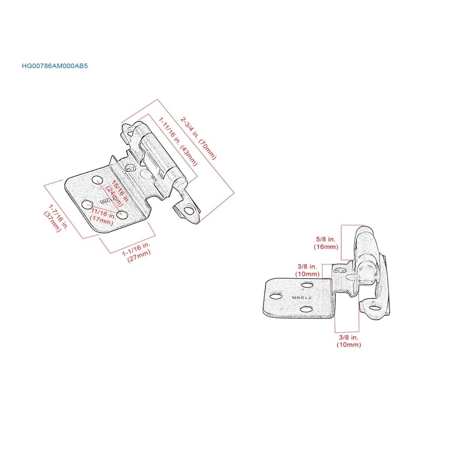 #786 Amerock Self-Closing Hinge Face Mount - Cheap Fitting