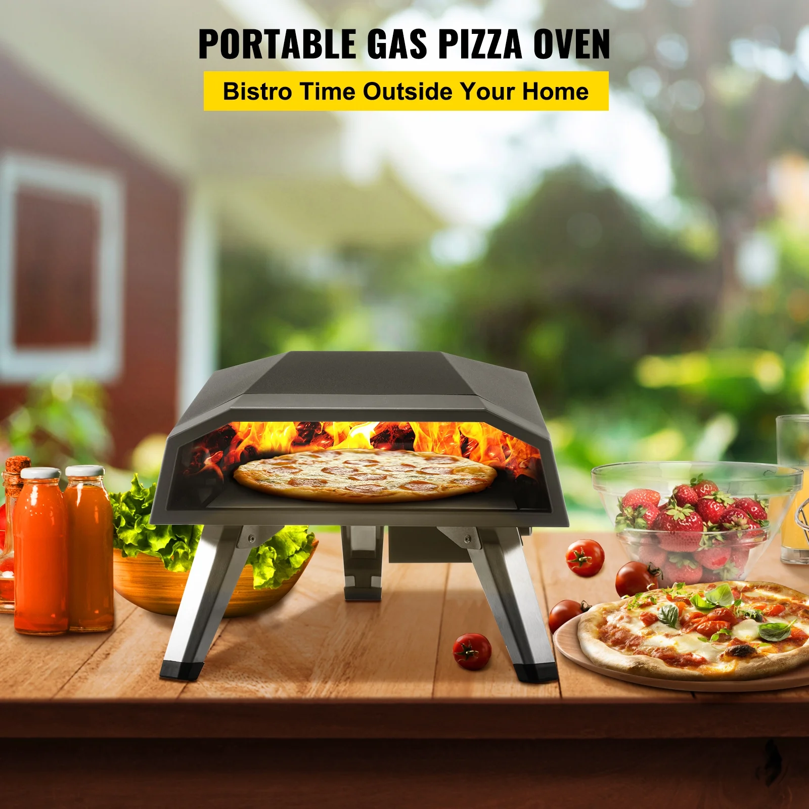 VEVOR Gas Pizza Oven, Stainless Steel Propane Pizza Oven, Gas Fire Pizza Oven with 12