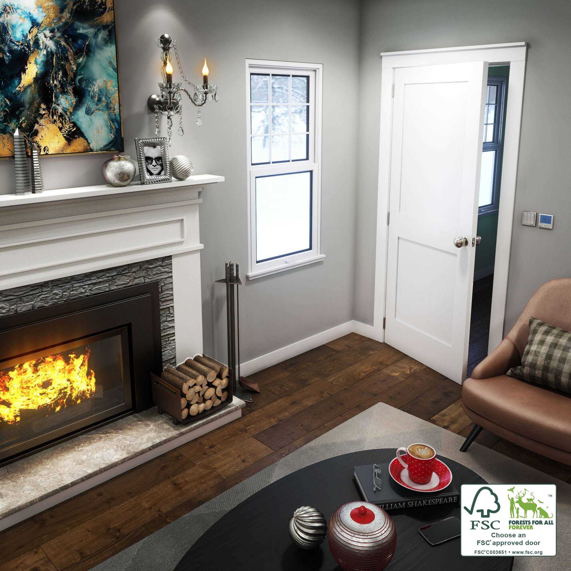 eightdoors 80 in. x 1-3/4 in. 2-Panel Shaker Solid Core - Cheap Fitting