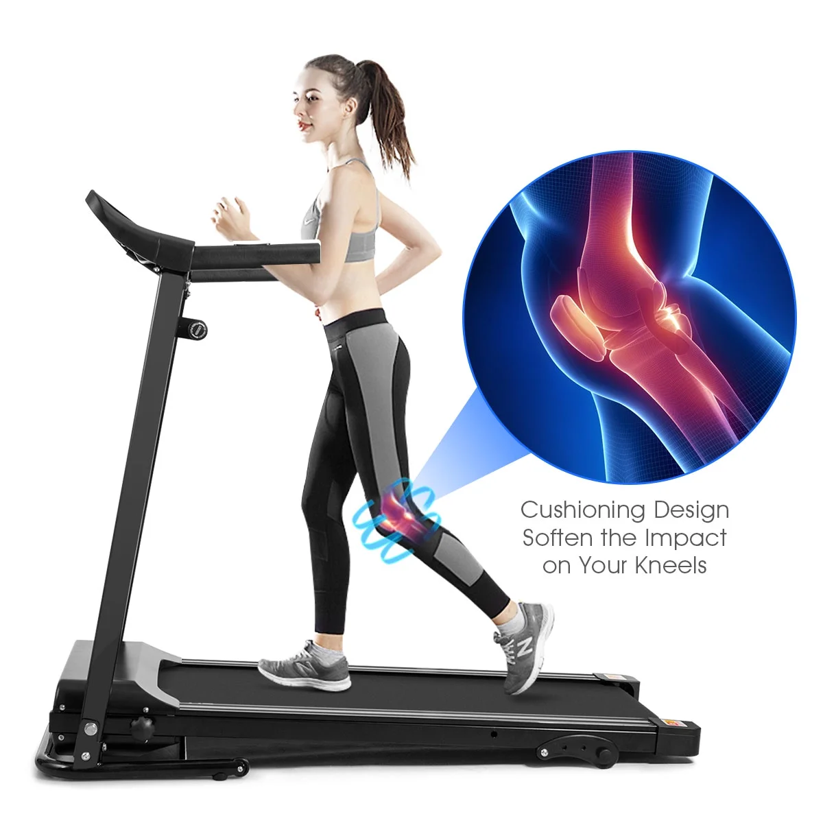 Goplus 1.0HP Folding Treadmill Electric Support Motorized Power Running Machine Trainer - Cheap Fitting