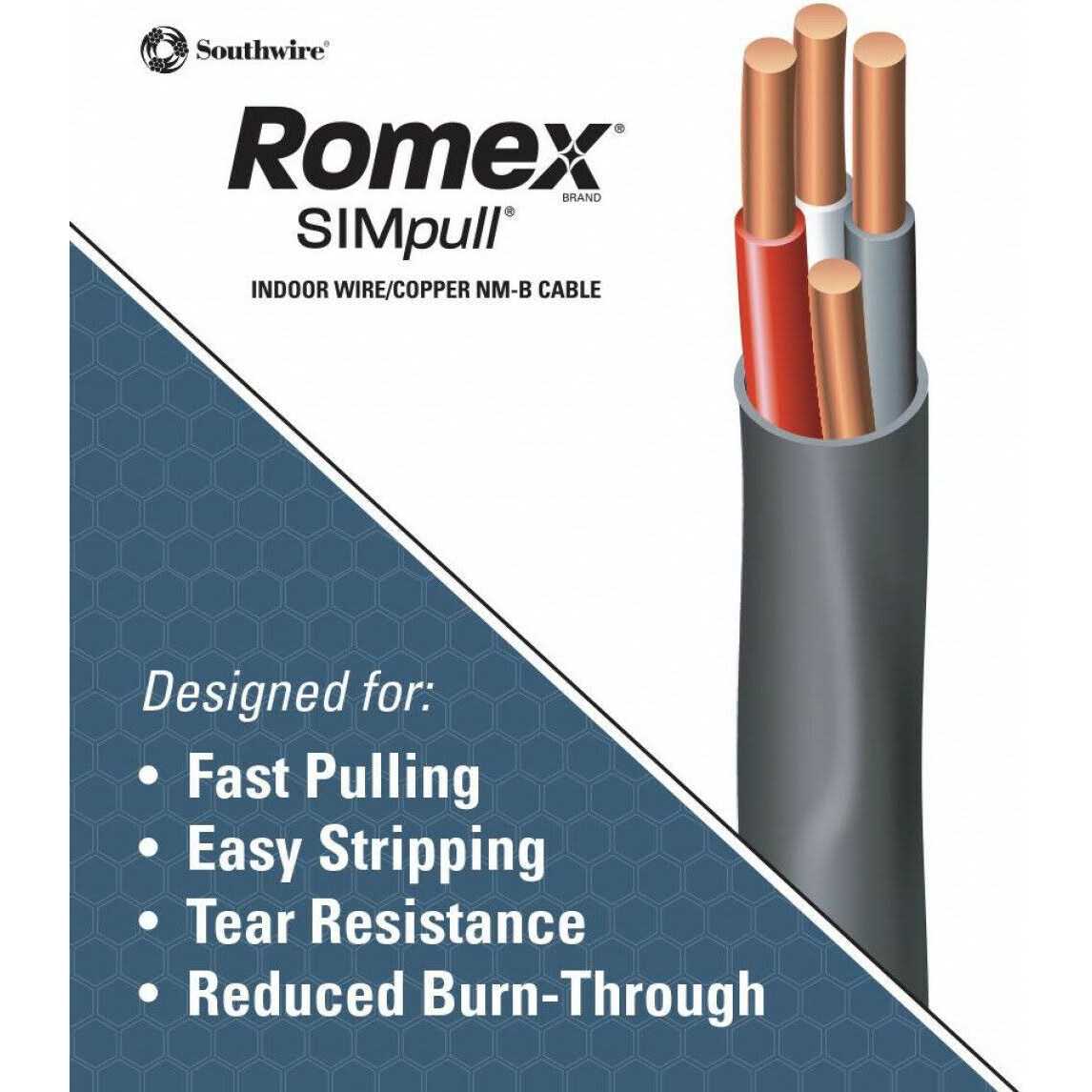 Romex 63949232 50 ft. 8/3 Black Stranded CU SIMpull NM-B Wire - Cheap Fitting