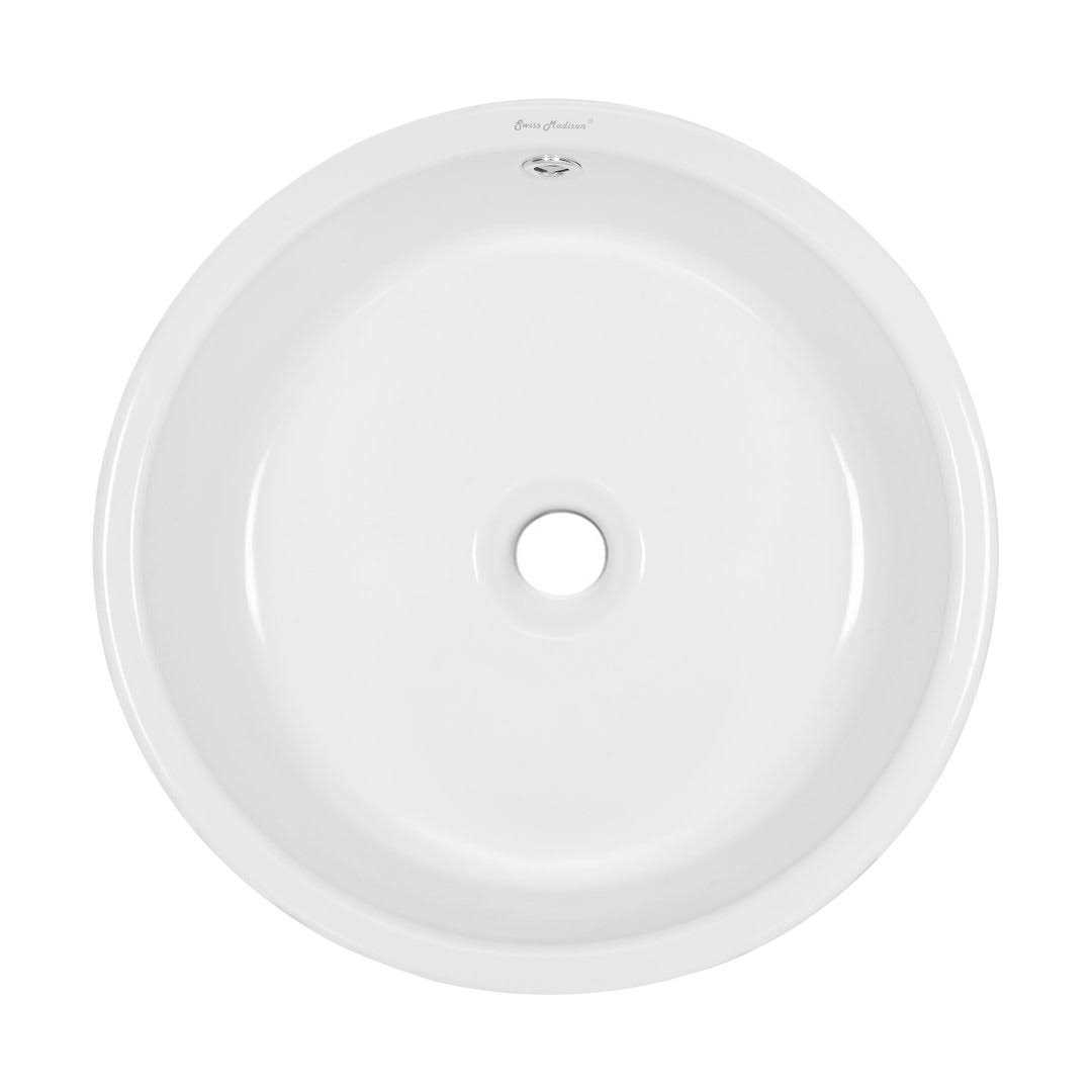 Swiss Madison Monaco Round Ceramic Bathroom Vessel Sink - Cheap Fitting