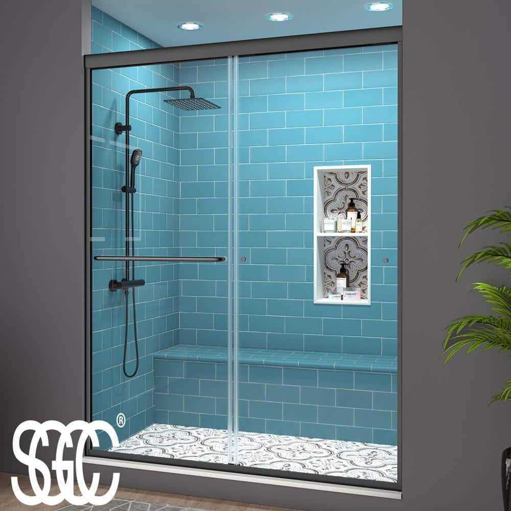 ES-DIY 70 in. H Sliding Framed Shower Door 1/4 in. Clear Glass - Cheap Fitting