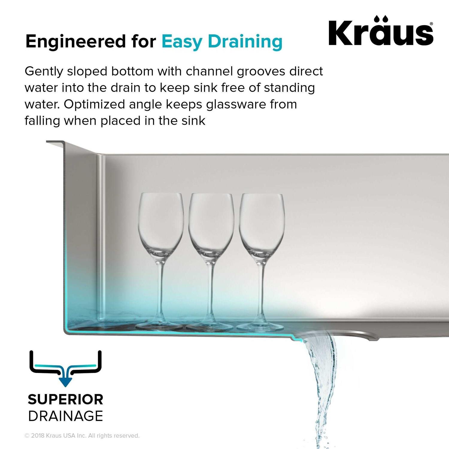 Kraus Standart PRO 27 in. 16 Gauge Undermount Single Bowl Stainless Steel Kitchen Sink KHU110-27 - Cheap Fitting