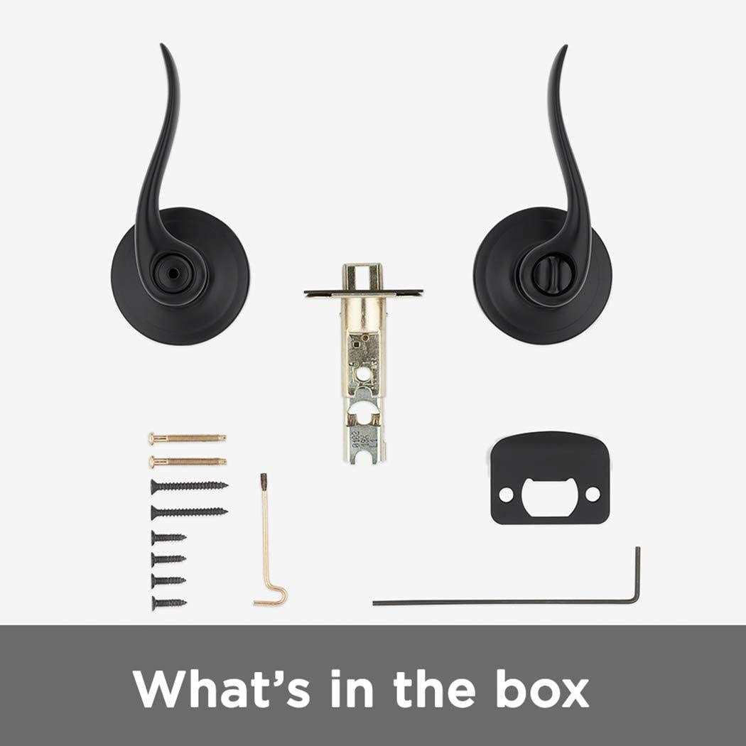 Kwikset Tustin Interior Privacy Door Handle with Lock, Door Lever For Bathroom and Bedroom - Cheap Fitting