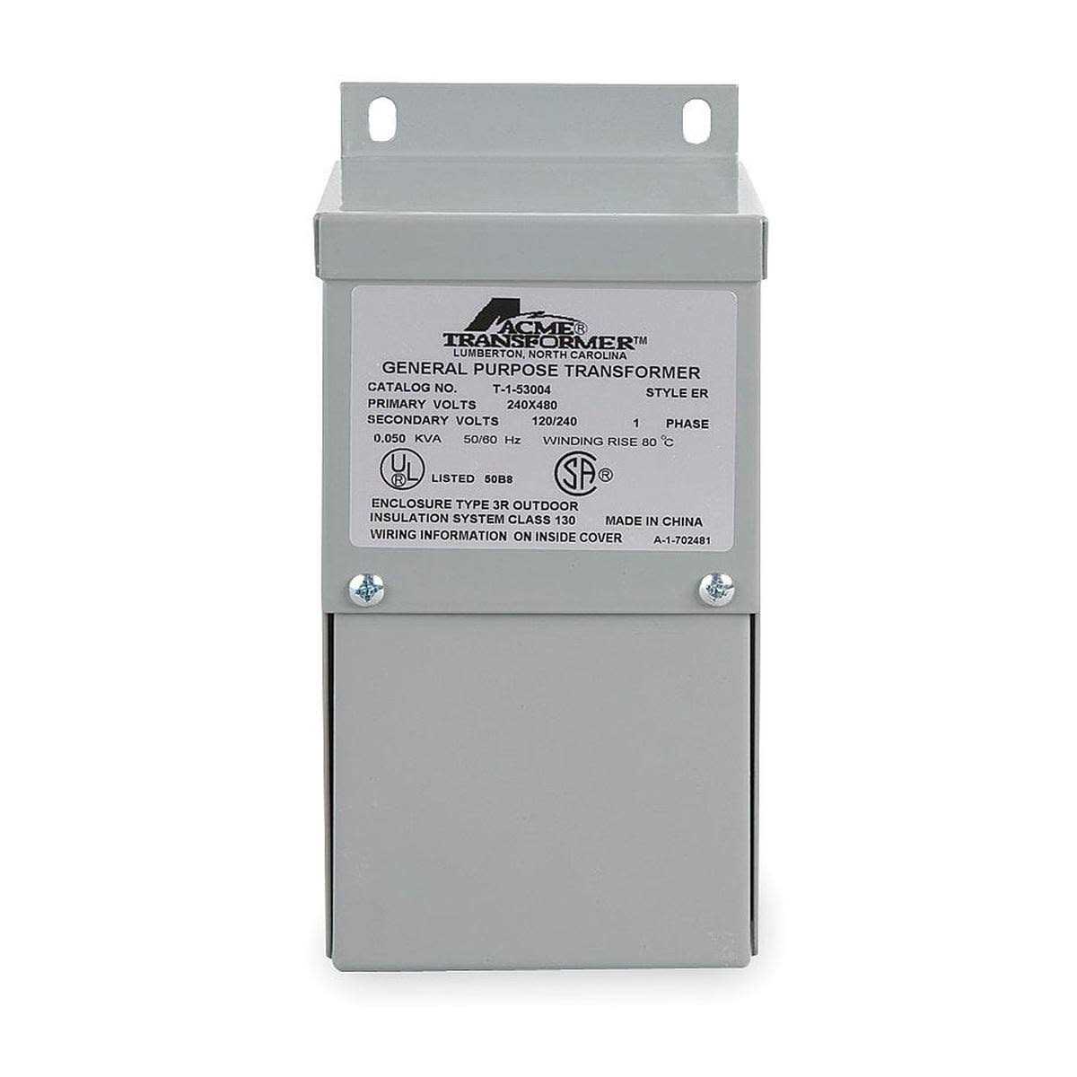 Acme Electric Transformer,150VA,240VAC - Cheap Fitting