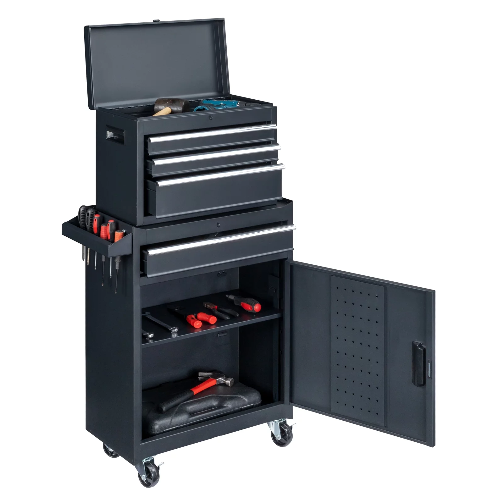 BaytoCare 4-Drawer Rolling Tool Chest for Garage, Warehouse, Factory, Black - Cheap Fitting