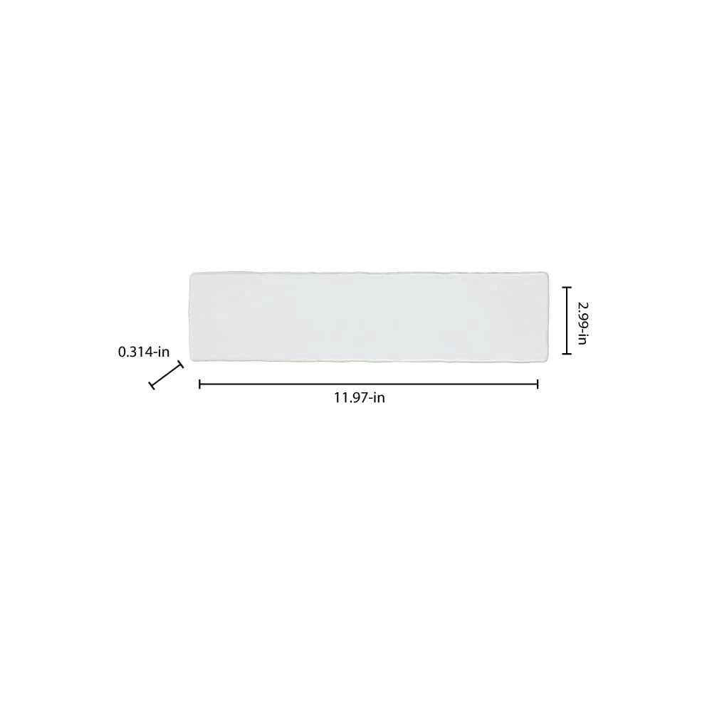 Boutique Ceramic Boutique Crafted White 3-in x 12-in Glazed Ceramic Subway Wall Tile LWBOUT0312WHITE - Cheap Fitting