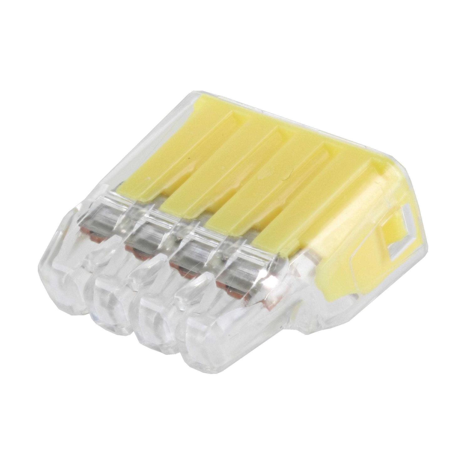 Ideal In-Sure Push-In 4 Port Yellow Wire Connectors - Cheap Fitting
