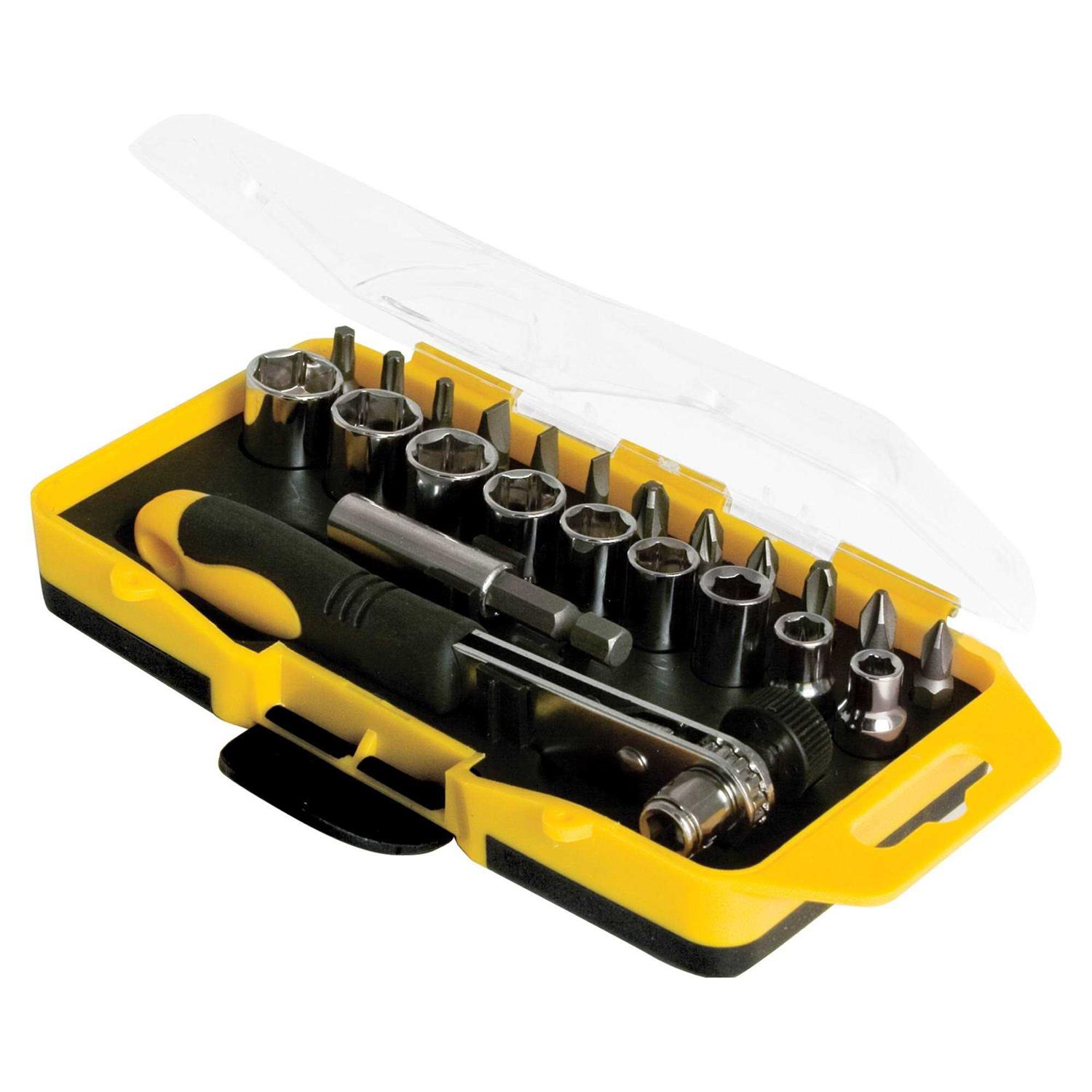 Performance Tool 23-Piece Ratcheting Bit and Socket Set 20156 - Cheap Fitting