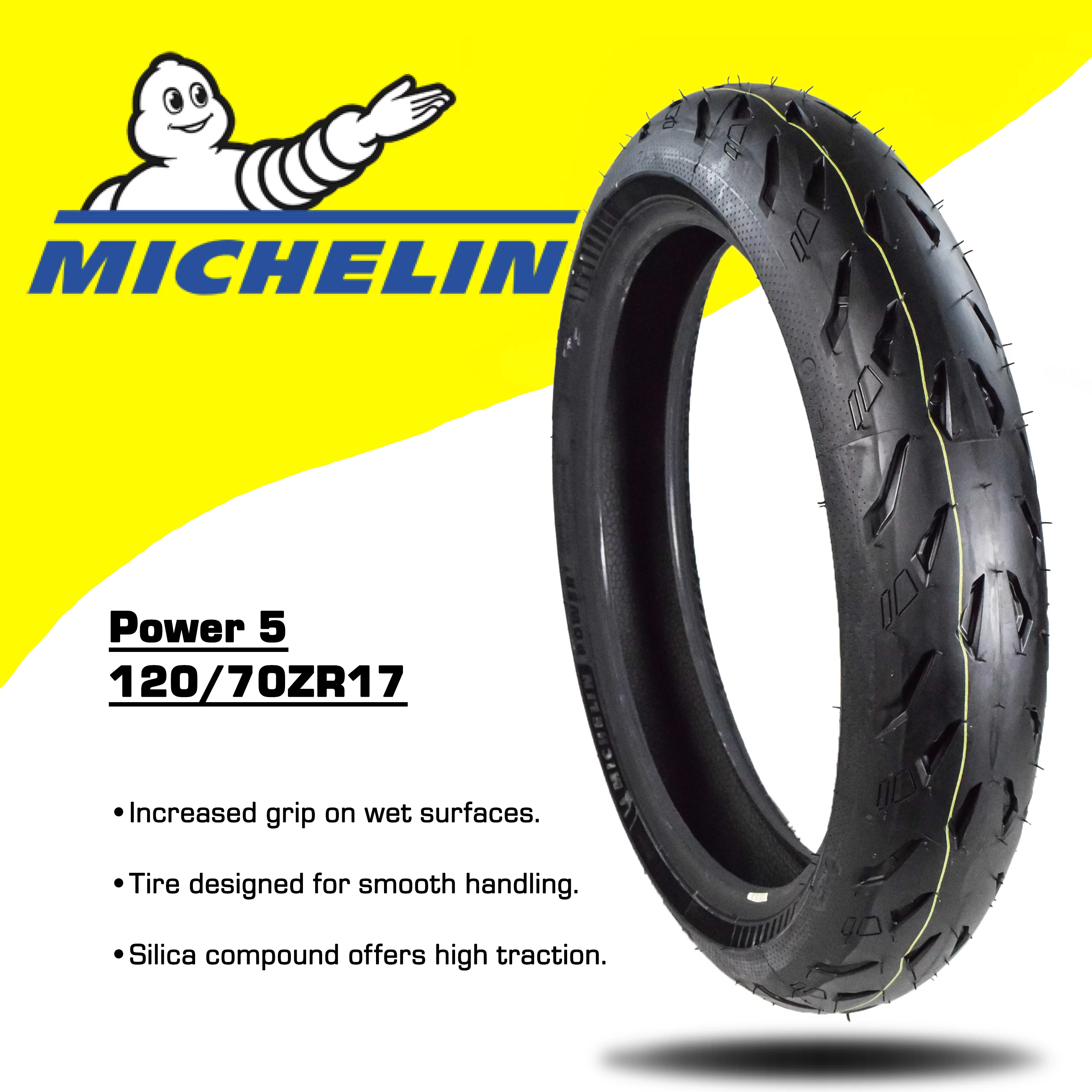 Michelin Pilot Power 5 120/70ZR17 Front Radial Motorcycle Sport Bike Tire 58W - Cheap Fitting