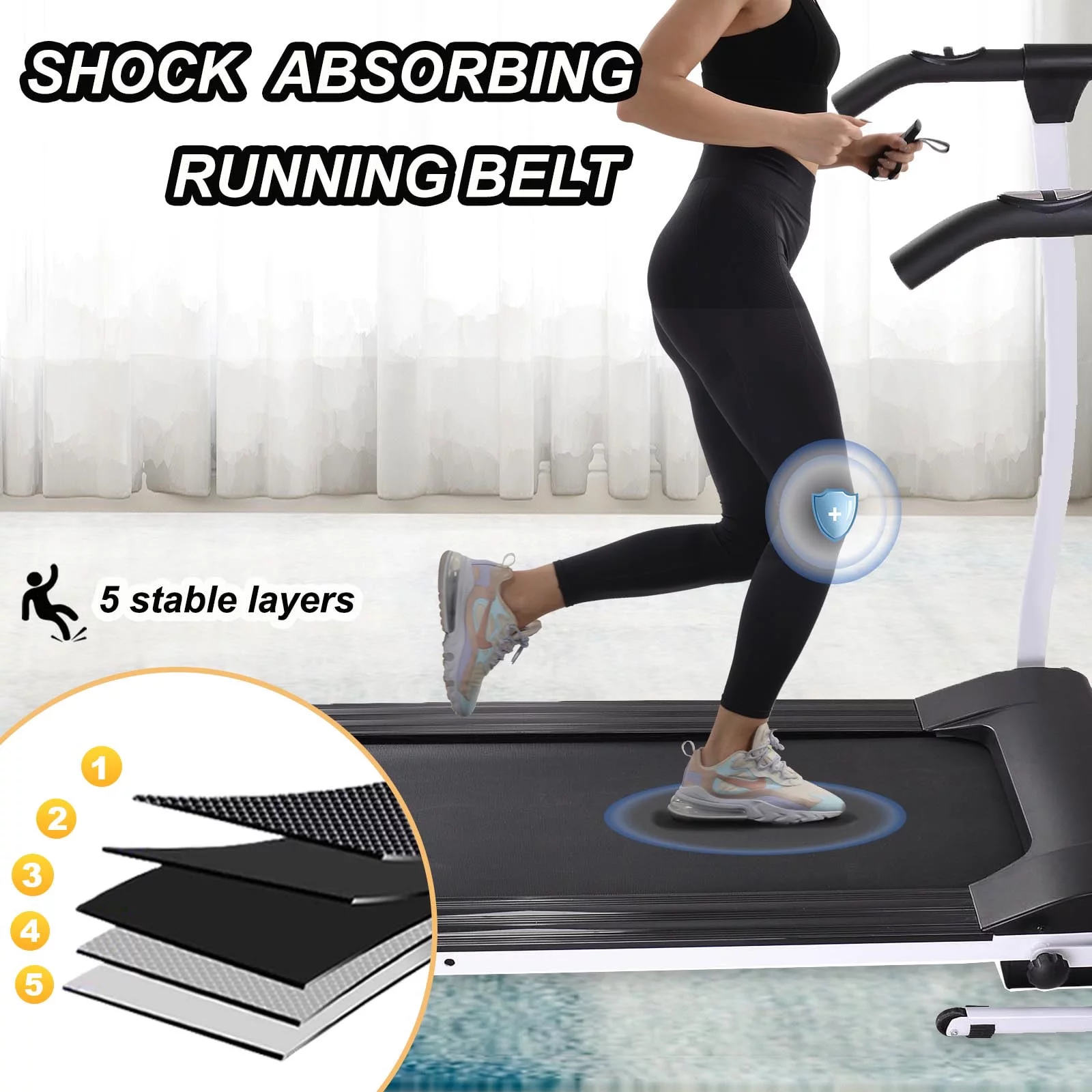 FYC Foldable Treadmills for Home, Electric Running Exercise Machine Compact Treadmill for Home Gym Fitness Workout Jogging Walking for Home Office Apartment, White - Cheap Fitting