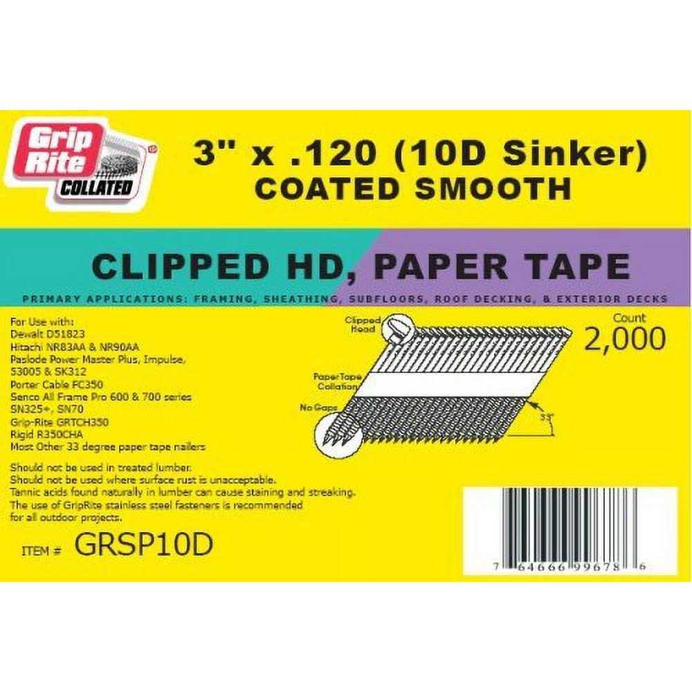 Grip-Rite GRSP10D Clipped Head Framing Nail - Cheap Fitting