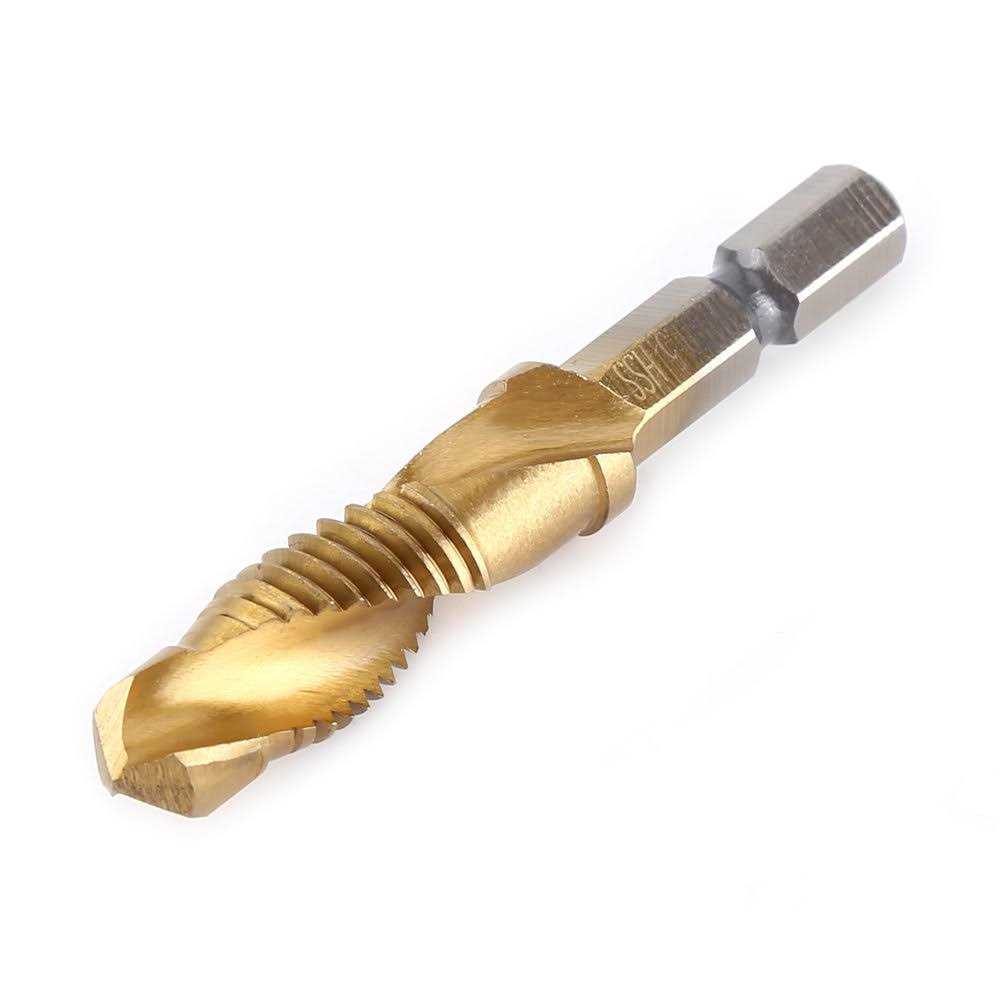6pcs Combination Drill and Tap Set Metric Thread M3-M10 Screw Tapping Tool 1/4 Hex Shank Plated HSS - Cheap Fitting