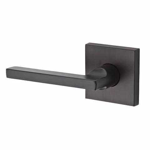 Baldwin Reserve Square Lever with Contemporary Square Rose Satin Black / Passage - Cheap Fitting