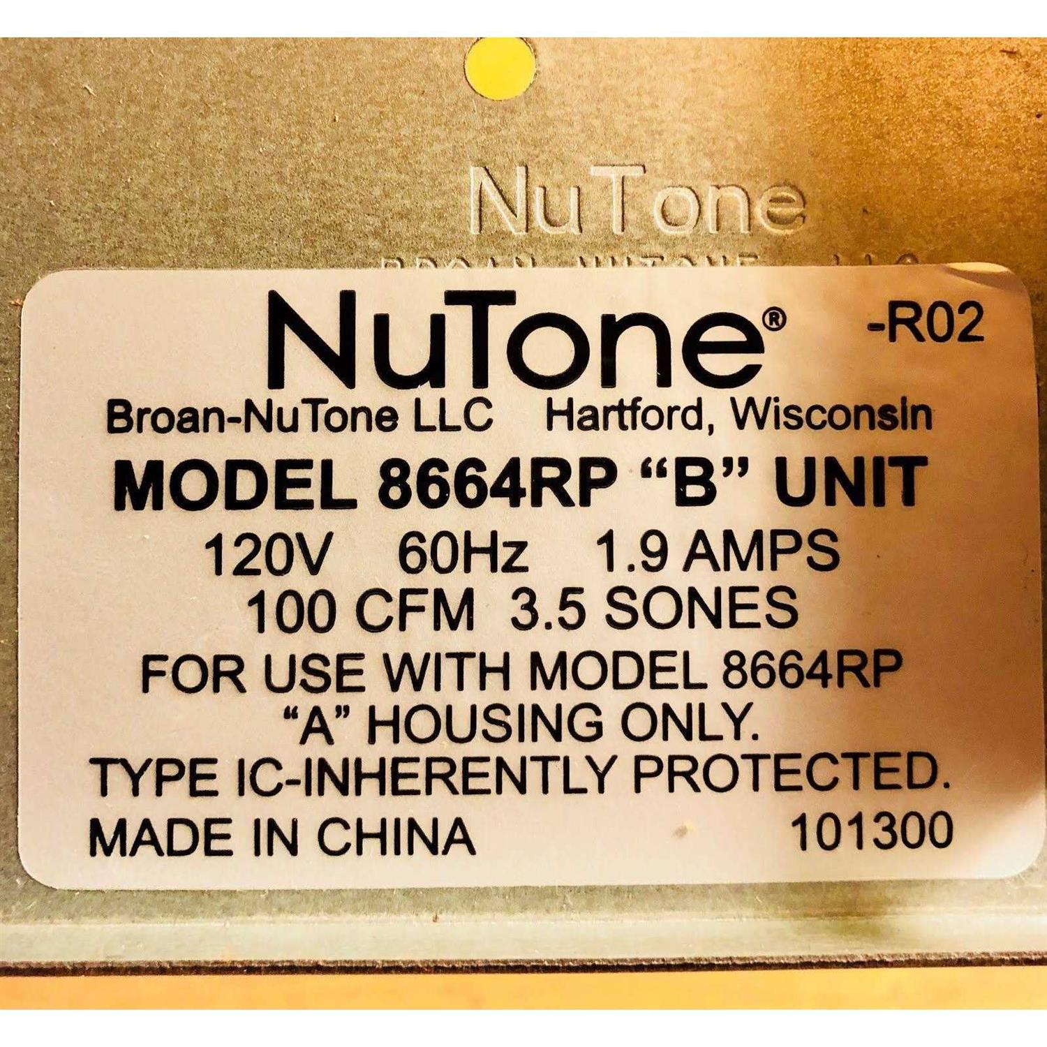 Broan-NuTone S97017706 Motor Assembly - Cheap Fitting