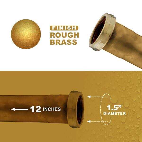 The Plumber’s Choice 1-1/2 in. x 12 Brass Slip Joint Extension Tube for Tubular Drain Applications - Cheap Fitting